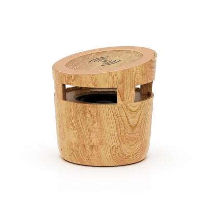 China Wireless Charger For Mobile Phone Loudspeaker B80 Wood Outdoor Bamboo Wireless Mini Speaker Wireless Charger With Good Sound for sale