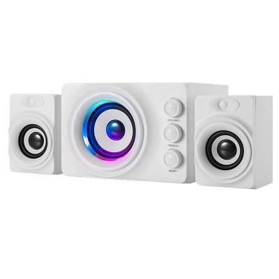 China Colorful LED Light USB Computer Speaker for Desktop Laptop Mini 2.1 Subwoofer Speakers with BT FM TF USB Multimedia Computer Speaker for sale