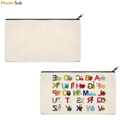 China Sublimation canvas zipper school pocket sublimation pencil bag, empty sublimation pencil bag for DIY for sale