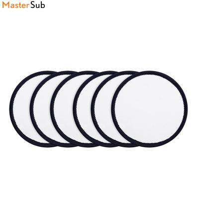 China Other Round Sublimation Patch Masks With Black Brim , Sublimation Cap Patch Blanks for sale