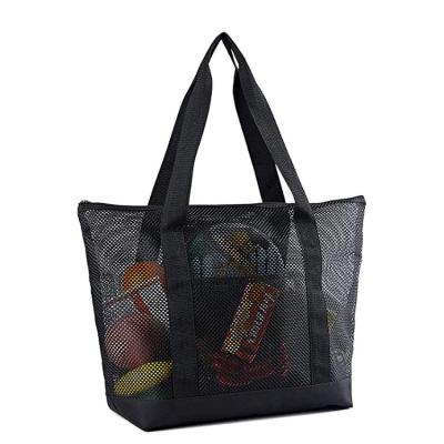 China Manufacturer Multi Mesh Beach Bags, Product Grocery Tote Bag with Zipper and Pockets for Gym, Picnic, Shopping or Travel for sale