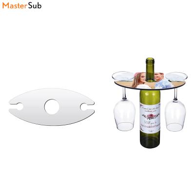 China Contemporary Factory MDF Sublimation Wine Glass Holder Blank For Couples Lovers Friends for sale