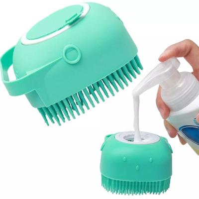 China Portable Stocked Shower Massage Silicone Rubber Dog Brush, Cleaning Washing Pet Bathing Tool Dog Bath for sale