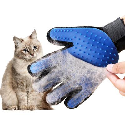 China Stocked Custom Silicone Pet Hair Remover Gloves Deshedding Brush Mitt Pet Grooming Glove for sale