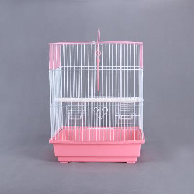 China Small Finch Birdcage Front Door Portable Folding Outdoor Light Parrot Stocked Cage For Bird Cage With Roof Tray for sale