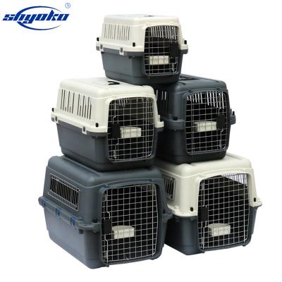 China Airline Approved Shipping Dog Carrier Box Plastic Sustainable Pet Cages Bag Carrier And Travel Crates Kennel for sale