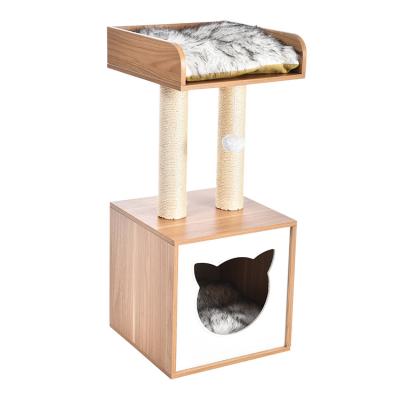 China Wholesale High Quality Modern Wood Cat Tree Pet Products from Viable Factory for sale