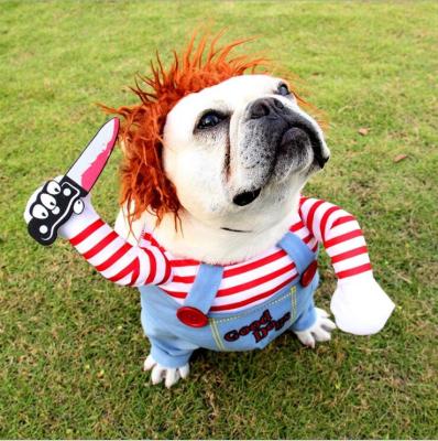 China Sustainable Funny Amazon Look Dog Transformation Halloween Costume Pet Clothes For Medium Large Small Dog for sale