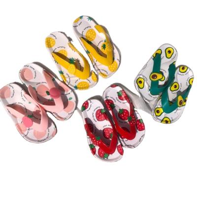 China 2021 other new cartoon fruit wind cute slippers indoor children flip flops and two outdoor wear beach children shoes for sale