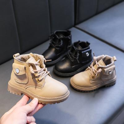 China 2021 new winter Korean children's pure color Martin boots tend fashion boys and girls leisure style ankle boots for sale