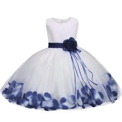 China 2021 Summer Fashion Sleeveless Wedding Baby Girl Flower Gauze Flower Kid Dress Puffy Party Dress For Party for sale