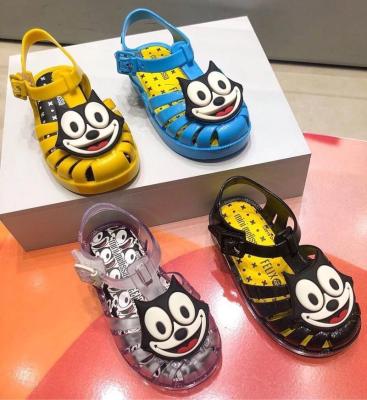 China New Marissa Cat Baotou Kids Girls Shoes PVC Jelly Shoes PVC Jelly Shoes Baby Boy Cavity Sandal Wholesale Cute Waterproof Beach for sale