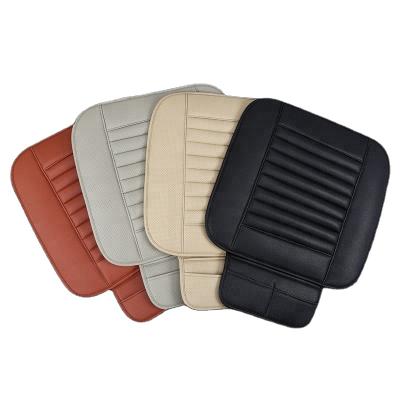 China Comforable Universal Car Leather Anti-skidding Cushion With Pockets 3pcs Car Cushion Set for sale