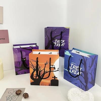 China Biodegradable Custom Logo Printing Halloween Gift High Quality Paper Bag For Handbag for sale