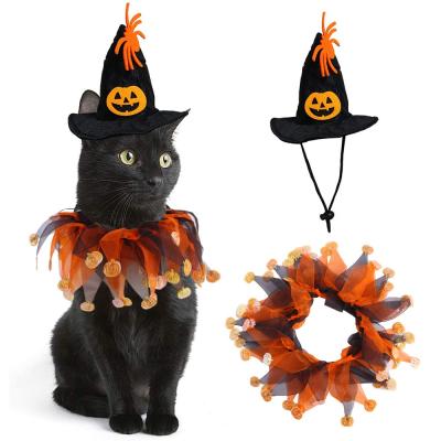 China Sustainable Pumpkin Hair Ornaments Cat Clothes Pet Clothes Halloween for sale