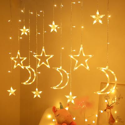 China Child Outdoor Christmas Lights Chuck Led Twinkle luces de navidad Night Light Tree Decor Star String Xmas Lights Moon Indoor Decorations Curtain for sale