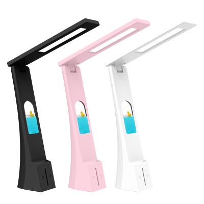 China Lighting Works Display High Quality Function Long Standby Rechargeable Led Pen Holder Desk Lamp Small Desk Lamp With Clock for sale