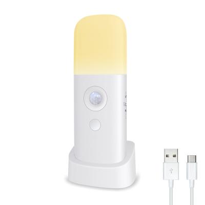 China Hotel 2021 New Intelligent Induction Night Sensor Corridor Bedroom Human Body Electronic Automatic Light Bedside Lamp for sale