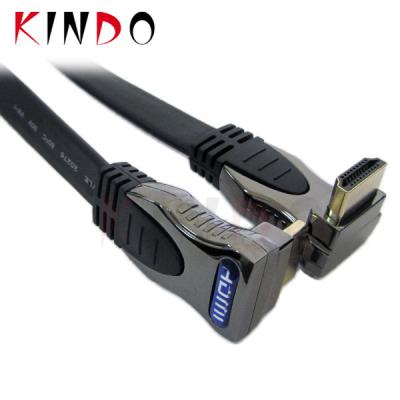 China KINDO 4k 60hz Multimedia Right Angle Cable 1.5m 3m 5m 2k 1080p 3d Ethernet zinc alloy flat cable support for sale