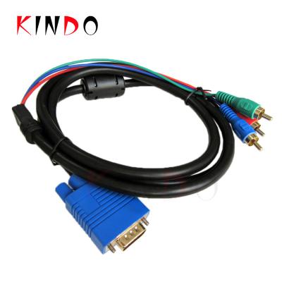 China Multimedia AV to VGA Video Cable 3RCA VGA to Cable RGB or RWBY for sale