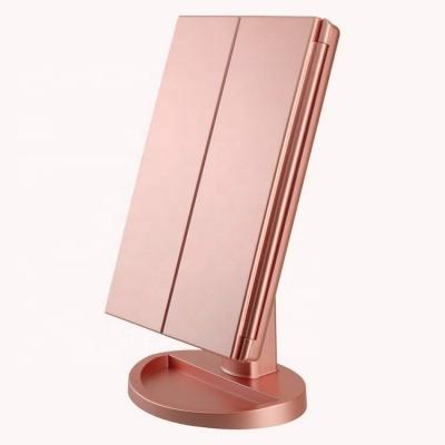 China Dimmable Single-Sided Vertical Portable Battery Lighted Table And Detachable Led Makeup Mirror To Accompany Travel for sale