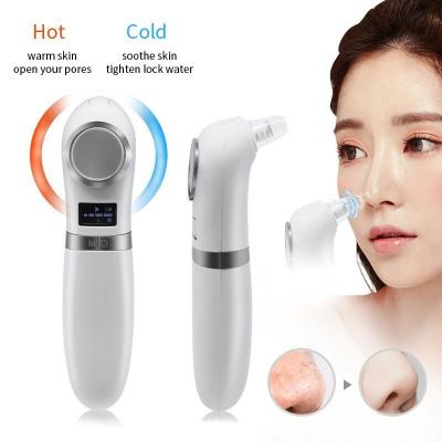 China Acne Treatment Face Beauty Equipment 4 in1 Heating&Cooling Ice Roller Face Massager Blackhead Remover Vacuum for sale