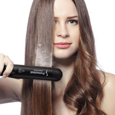 China IFINE Outdoor Beauty Portable Negative Ion Steam Hair Straightener Iron Professional Electric Hair Straightener and Curly Weave Hair for sale