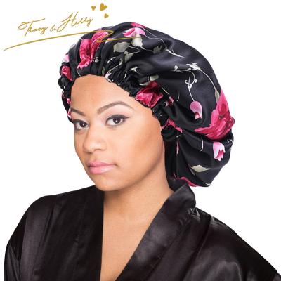 China DecorateÂ   Tracy and Herry Amazon hot sale African style satin double copy big round hat muslims for women hair care nightcap turban for sale