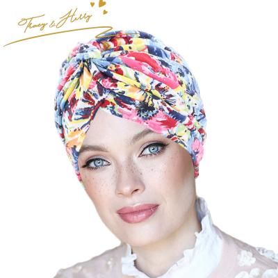 China DecorateÂ   Hot Selling Tracy&Herry Tracy&Herry Telekung Hat Turban Hat Ethnic Stretch Cotton Indian Fashion Clothing Hat For Women for sale