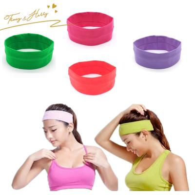 China Friendly Material Tracy and Herry Fitness Yoga Stretch Headband Single Cotton Sweat-absorbent Hair Band Sports 20*6cm for Women Girls for sale