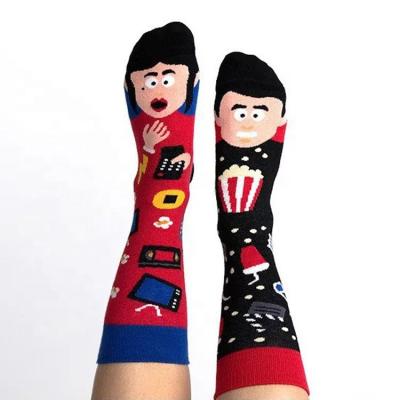 China QUICK DRY Novelty Socks Fashion Crew Socks Cartoon Barber Tools Firefighter Pattern Men's Profession Socks for sale