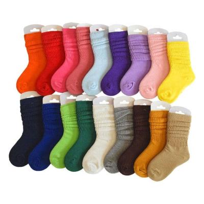 China Hot Selling Solid Color Baby Socks QUICK DRY Loose Colorful Slouch Bangs Slouch Girl Socks Kids for sale