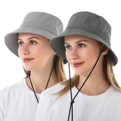 China New Women's Casual Spring Summer Fisherman's Hat Outdoor Sunshade Hat Beach Sunscreen Solid Bucket for sale