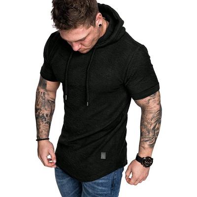 China Breathable Custom Mens Wear Hoodies Hoodie T-shirts Jogger Running Clothing Mens Short Sleeve Workout Tops With Hoody for sale