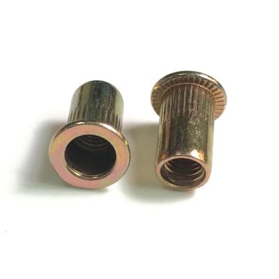 China HEX Customized Rainbow Ended Hexagon Insert Thread Nut Knurled Rivet M6 For Plastic for sale