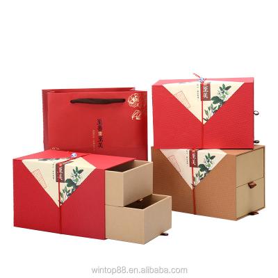 China Elegant and attractive handmade packing box tea boxes, two layers of paper packing boxes for sale