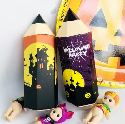 China New Products Halloween Paper Gift Box Good Quality Handmade Halloween Box Like Pencil for sale