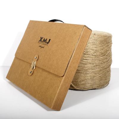 China Recyclable Corrugated Cardboard Folder / Document Package Box With Plastic Handle for sale