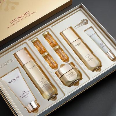 China BEILINGMEI Luxury Golden Caviare Women Facial Skincare Set Customize Cosmetic Packaging Lighten Wrinkle Caviar Skin Care Routine for sale