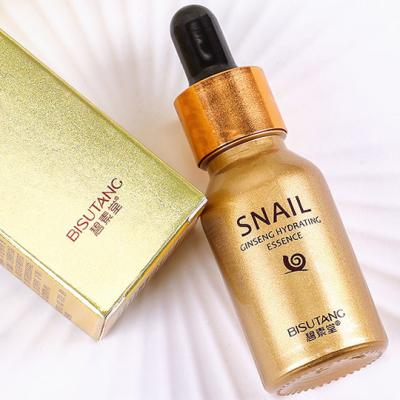 中国 BISUTANG 15ml Gold Organic Facial Nourishing Soothing Anti Redness Private Label Customize Brand Red Ginseng Snail Glowing Serum 販売のため