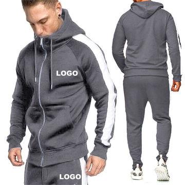 China New Anti-Wrinkle Men's Zipper Running Jogging Sportswear Zipper Hoodies Sportswear Two-Piece Running Jogging Sportswear for sale