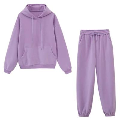 China Women's Sets Anti-Wrinkle Equipment Simple Two-Piece Loungewear Sweatshirt Sporty Pullover Hoodies Color Light Weight for sale