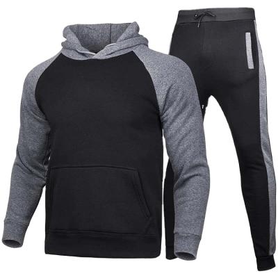 China Wholesale Anti-Wrinkle Patchwork Fitness Men Tracksuits And Hoodie Set High Quality for sale