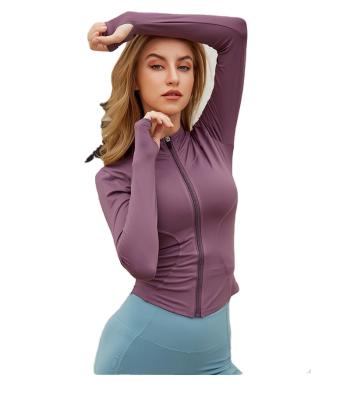 China Breathable Long Sleeve Sports Jacket Women Zip Up Fitness Yoga Shirt Winter Gym Warm Top Activewear Running Coats Workout Clothes Woman for sale