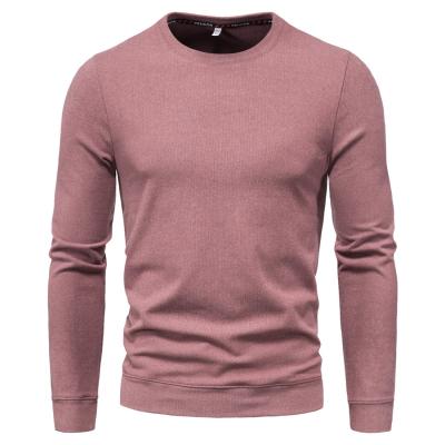 China New Anti-wrinkle Autumn Plus Size Men Clothing Candy Colors Solid Round Neck T shiert for sale