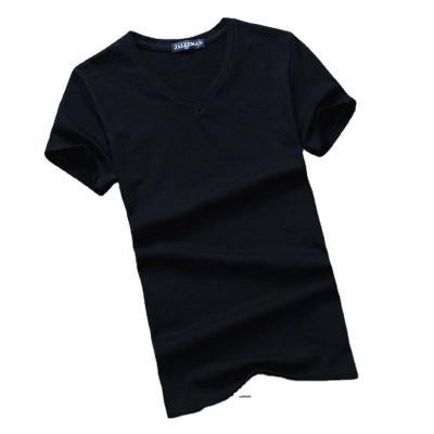 China Anti-Wrinkle Men's and Women's V-Neck T-shirt Quick Custom 100% Cotton Men's and Women's T-shirt for sale