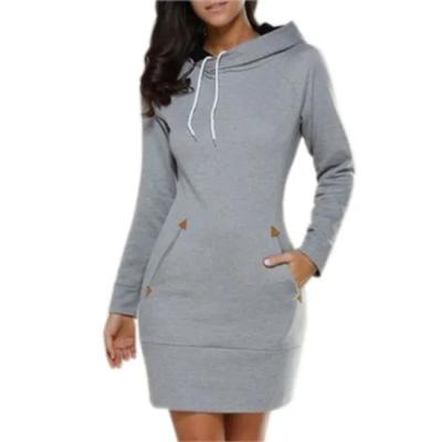 China Custom Anti-wrinkle Women's Casual Hoodies Sweatshirts Plus Size Pullover Long Skirt Hoodie for sale