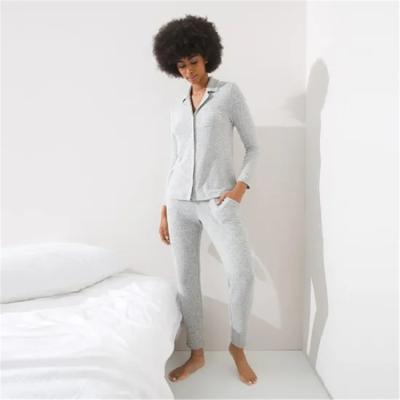 China 2021 QUICK DRY Spring and Autumn Two Piece Home Long Sleeve Knitted Loungewear for sale