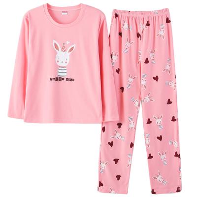 China QUICK DRY Long Sleeve Pure Cotton Pajamas Spring Women Summer Pajama Sets Pijama Silk Sleepwear Cute Print Pajamas Plus Size Nightgowns Set for sale