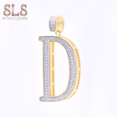 China Popular Hiphop Style Selling Best Good Men's Silver Zircon Charm Jewelry Gold Plated Letter D Pendant for sale